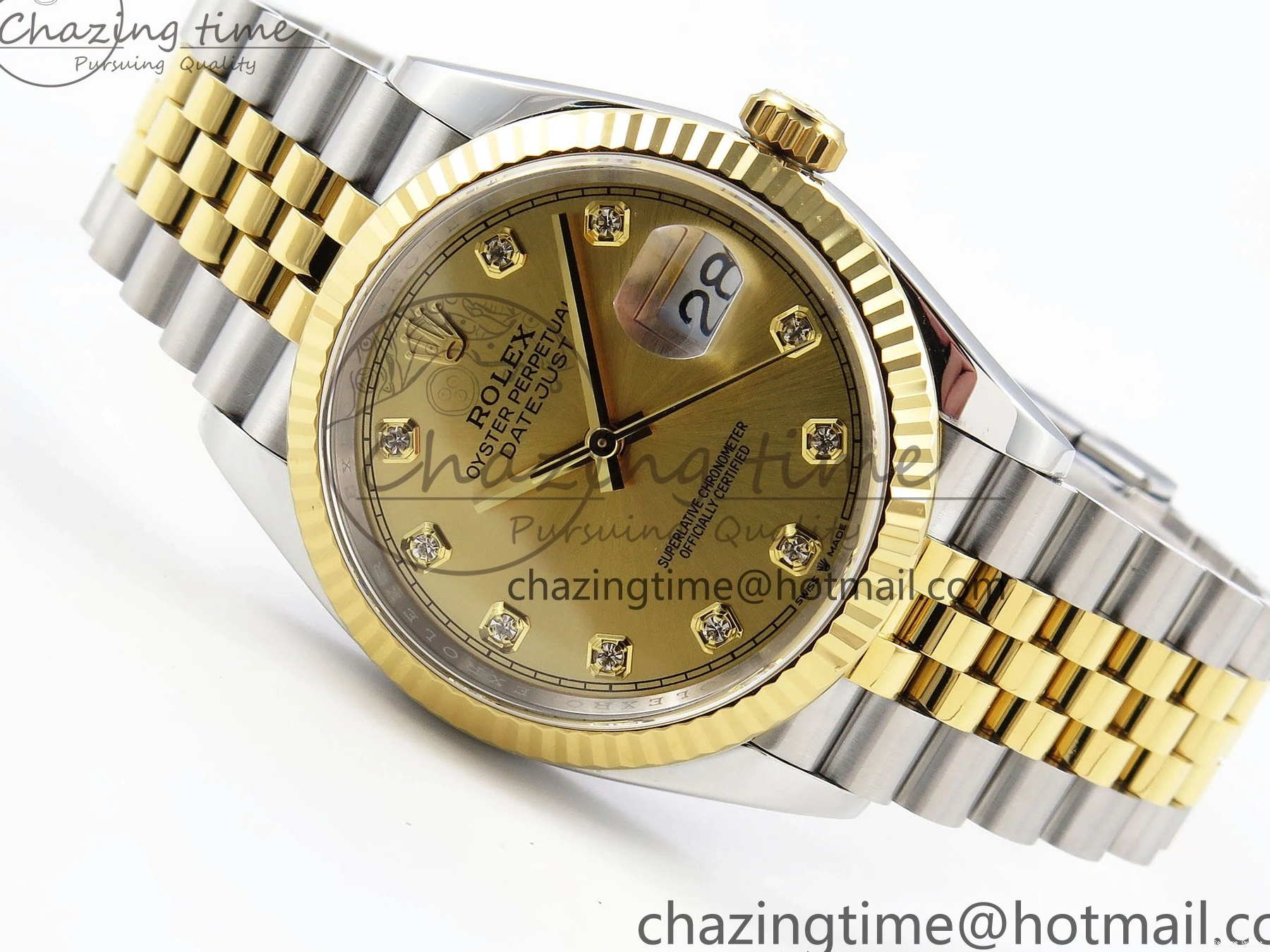 0107 DateJust 36 126233 APF 1:1 Best Edition 904L Steel YG Diamonds Dial on SS YG Jubilee Bracelet VR Unisex 1592